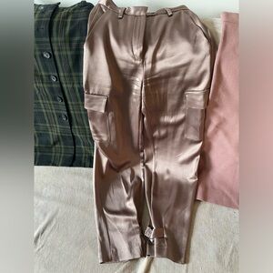 Satin cargo pants